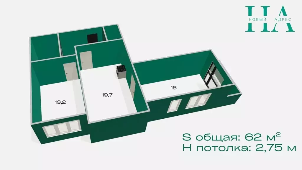 2-к кв. Санкт-Петербург ул. Академика Константинова, 1к1 (64.09 м) - Фото 1
