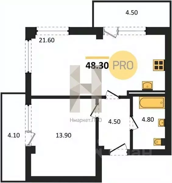 1-к кв. Севастополь ул. Степаняна, 2Ак1 (48.3 м) - Фото 2
