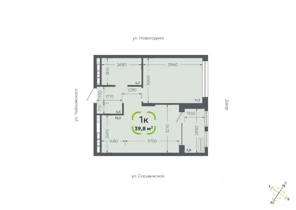 1-к кв. Тюменская область, Тюмень Сосьвинская ул., 31к1 (39.8 м) - Фото 1