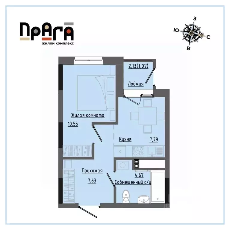 1-к кв. Удмуртия, Ижевск Комсомольская ул., 83 (31.53 м) - Фото 1