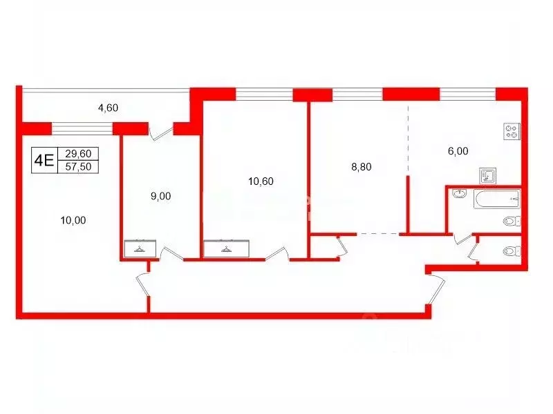 3-к кв. Санкт-Петербург Пулковская ул., 19 (57.5 м) - Фото 2