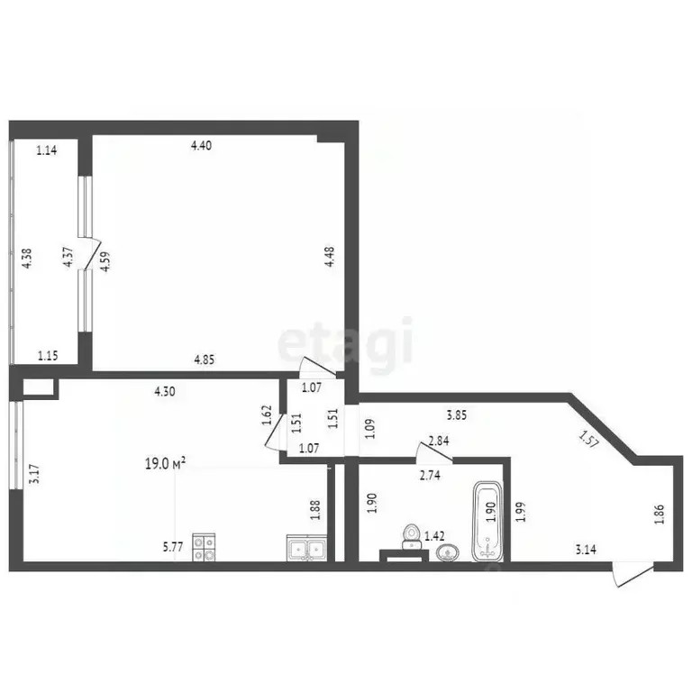 1-к кв. Севастополь просп. Октябрьской Революции, 48к1 (63.5 м) - Фото 1