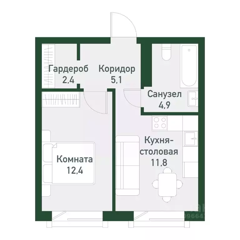 1-к кв. Челябинская область, Челябинский городской округ, пос. ... - Фото 0
