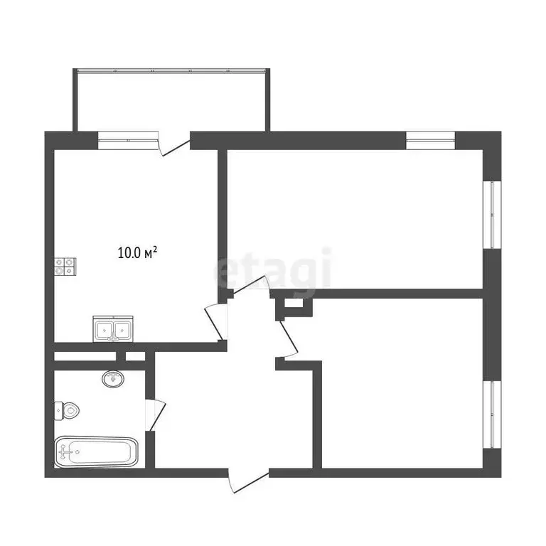 2-комнатная квартира: Тюмень, улица Тимофея Чаркова, 28 (52.6 м) - Фото 1