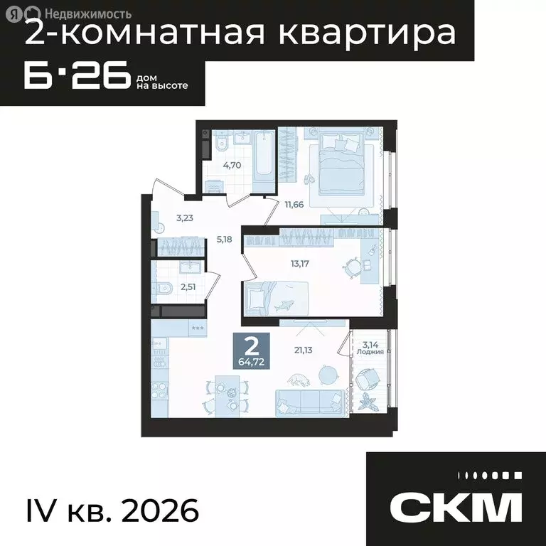 2-комнатная квартира: Екатеринбург, жилой район Втузгородок, жилой ... - Фото 0