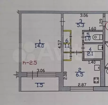 1-к. квартира, 33 м, 4/9 эт. - Фото 0