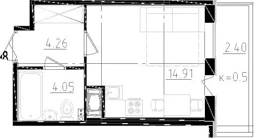 Квартира-студия: посёлок Бугры, Нижняя улица, 5к3 (24.42 м) - Фото 0