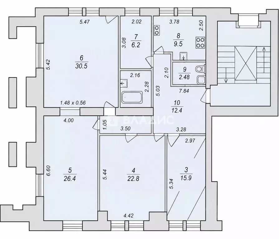 5-к кв. Санкт-Петербург ул. Зенитчиков, 3к1 (136.6 м) - Фото 2