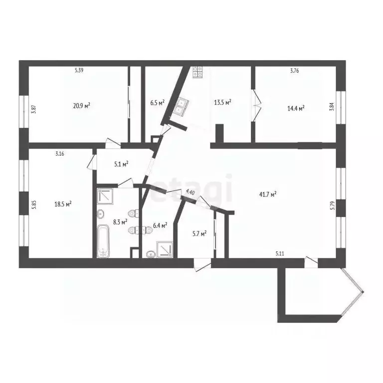 3-к кв. Тюменская область, Тюмень ул. Кирова, 25 (144.0 м) - Фото 1