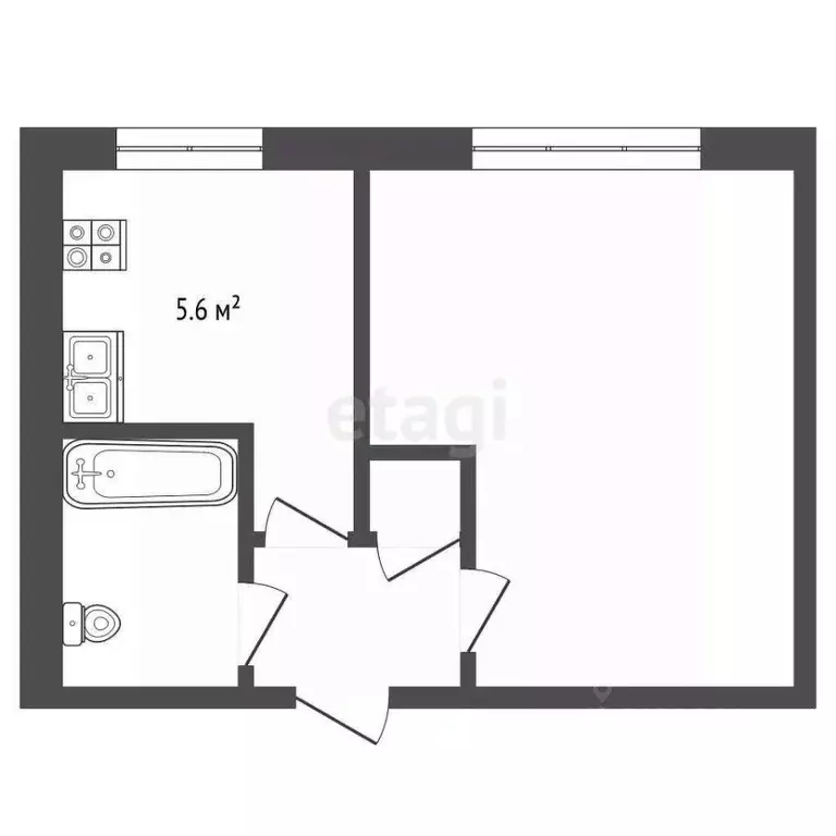 1-к кв. Хабаровский край, Хабаровск 1-й мкр, ул. Калараша, 22А (20.6 ... - Фото 2