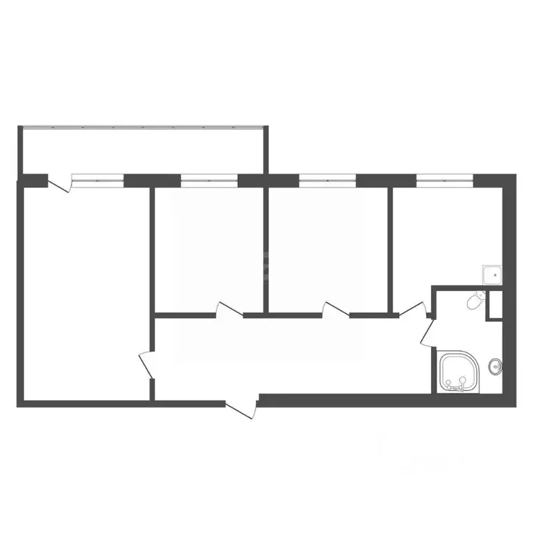 3-к кв. Амурская область, Тында ул. Красная Пресня, 54 (67.4 м) - Фото 1
