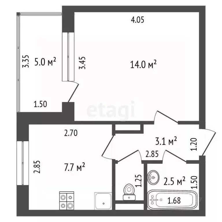 1-к кв. Краснодарский край, Новороссийск ул. Карамзина, 6 (28.4 м) - Фото 2