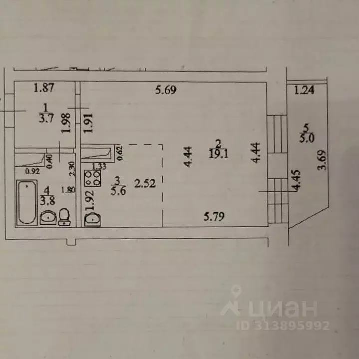 Студия Башкортостан, Уфа Бакалинская ул., 23 (33.0 м) - Фото 0