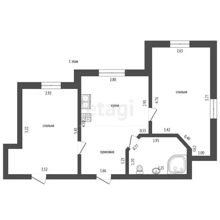 Дом в Судак, Приморская улица (49.3 м) - Фото 1