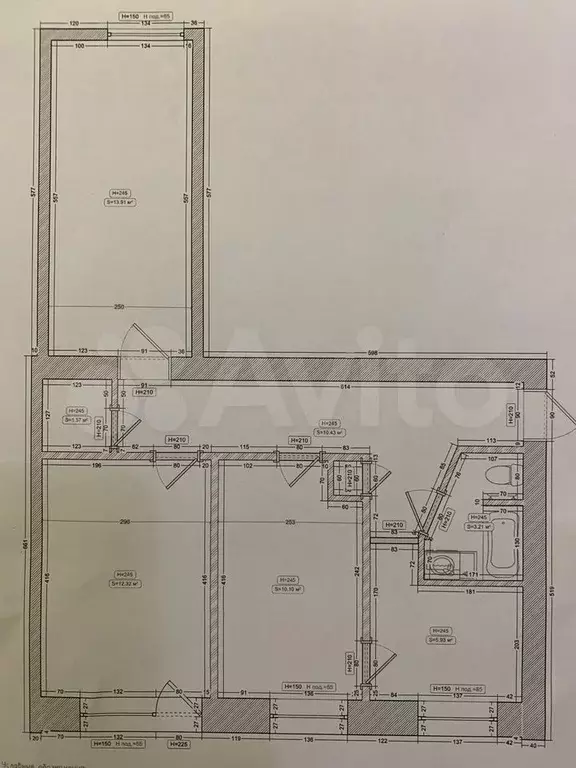 3-к. квартира, 58,5 м, 3/5 эт. - Фото 0