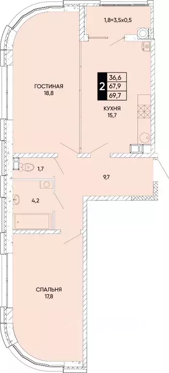 2-к кв. Ростовская область, Ростов-на-Дону Левобережье жилой комплекс ... - Фото 0