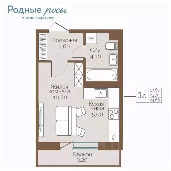 1-к кв. Пермский край, Пермский муниципальный округ, с. Фролы ул. ... - Фото 1