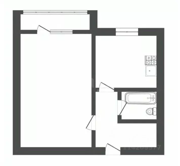1-к кв. Воронежская область, Борисоглебск Юго-Восточный мкр, 9 (30.4 ... - Фото 2