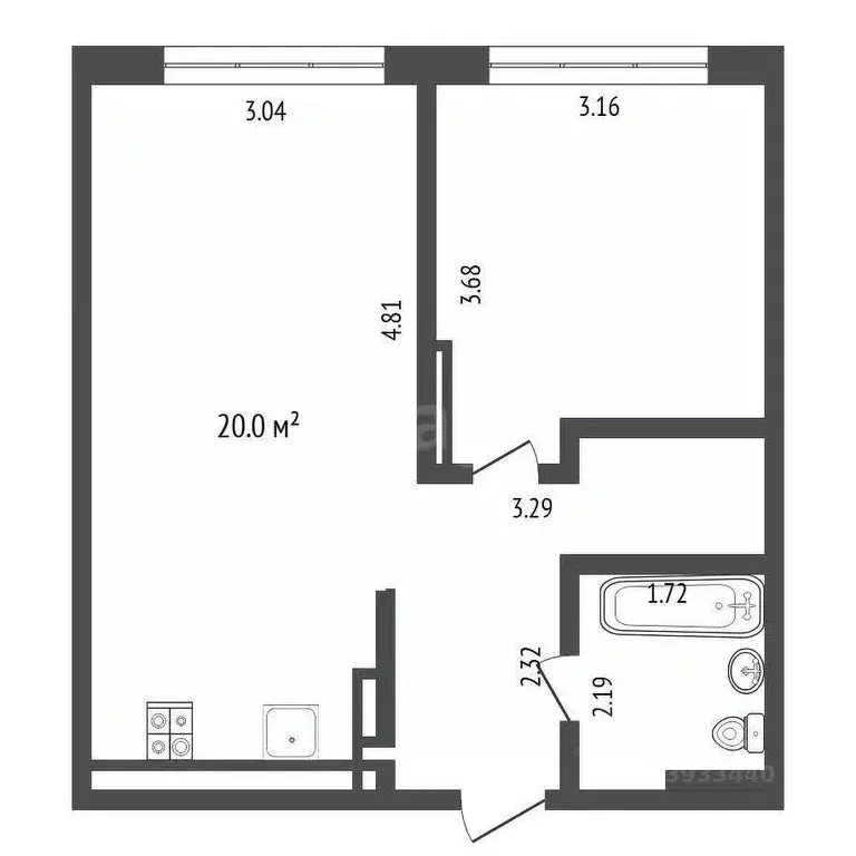 1-к кв. Тюменская область, Тюмень ул. Стройотрядовская, 8 (39.6 м) - Фото 2
