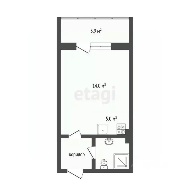 Студия Ханты-Мансийский АО, Сургут ул. Семена Билецкого, 1 (23.5 м) - Фото 1