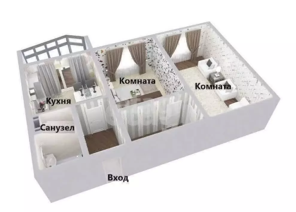 2-комнатная квартира: Новотроицкое, Весенняя улица, 7 (65 м) - Фото 2