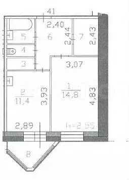 Аукцион: 1-к. квартира, 42,9 м, 1/5 эт. - Фото 0