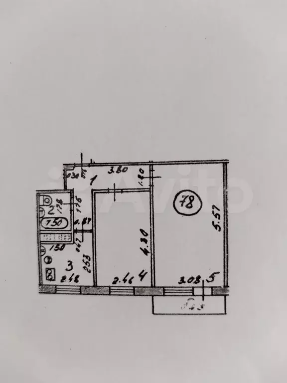 2-к. квартира, 42,9 м, 5/5 эт. - Фото 0