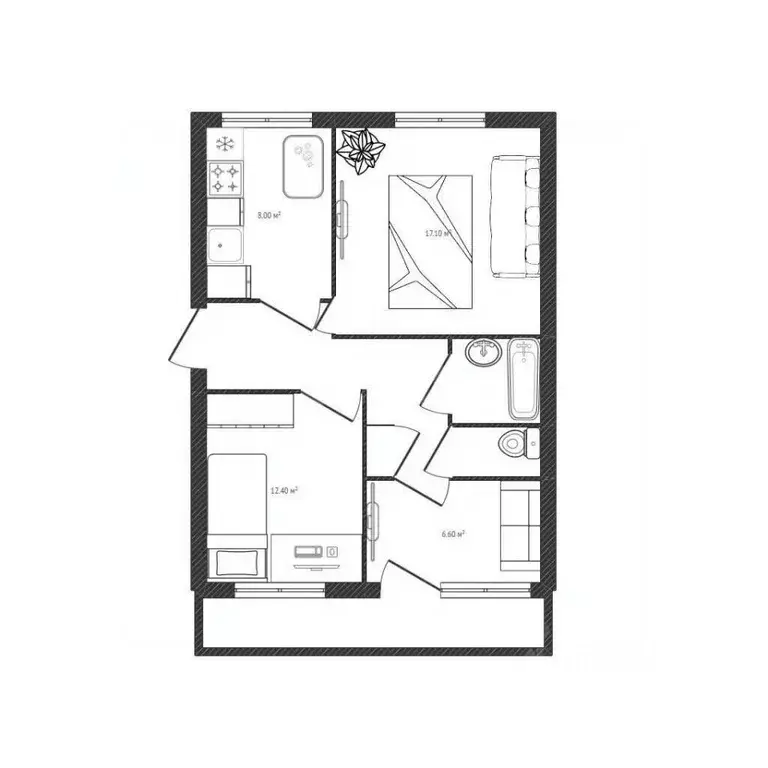 3-к кв. Брянская область, Клинцы Союзная ул., 106 (58.7 м) - Фото 2