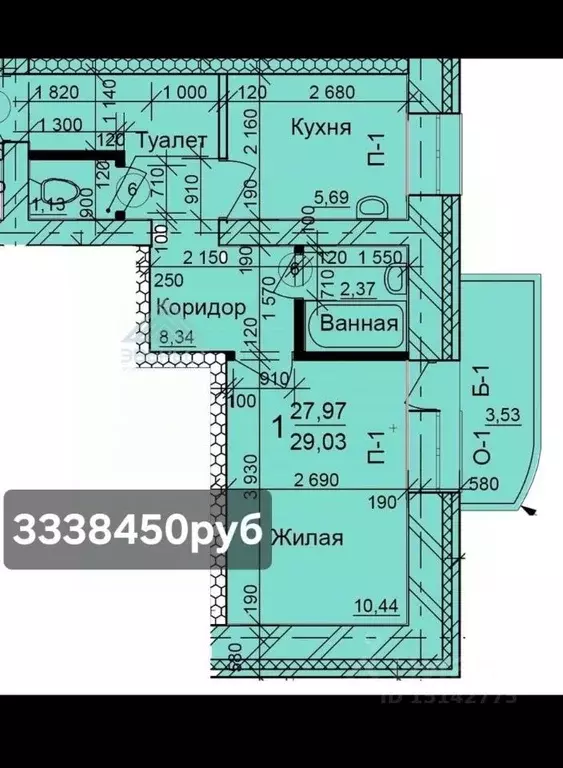 1-к кв. Хакасия, Абакан просп. Дружбы Народов, 41А (29.03 м) - Фото 1