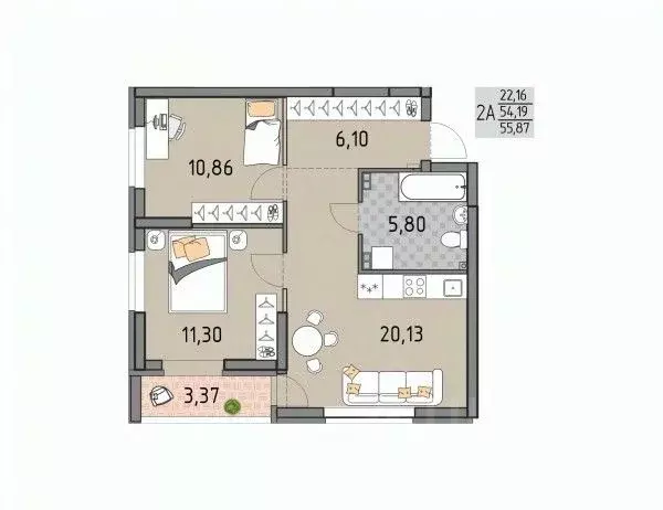 2-к кв. Свердловская область, Екатеринбург Юго-Западный жилрайон, ... - Фото 1