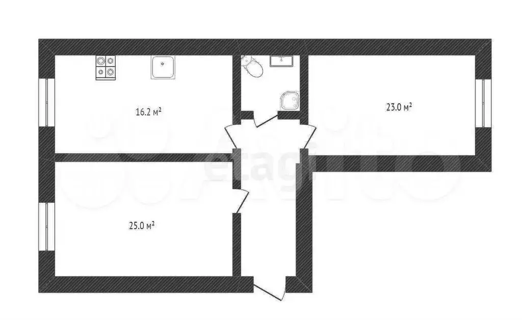 2-к. квартира, 73,6 м, 8/9 эт. - Фото 0