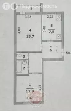 2-комнатная квартира: Белгород, Советская улица, 5А (48 м) - Фото 1