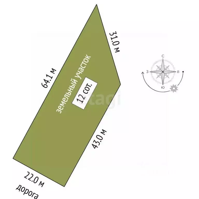 Участок в Москва № 182 кв-л, 145 (12.0 сот.) - Фото 2