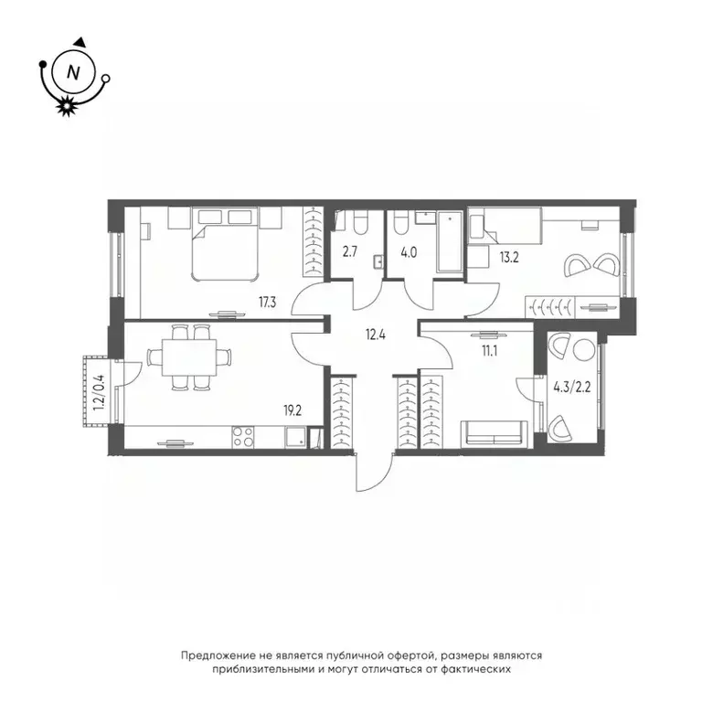 3-к кв. Омская область, Омск Зеленая река мкр, 14 (82.5 м) - Фото 0