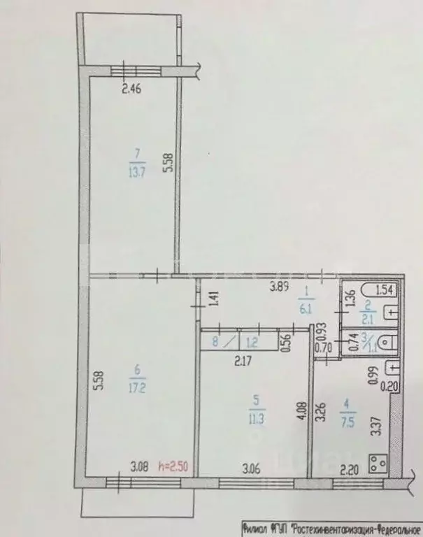 3-к кв. Алтайский край, Барнаул ул. Попова, 56А (60.2 м) - Фото 2
