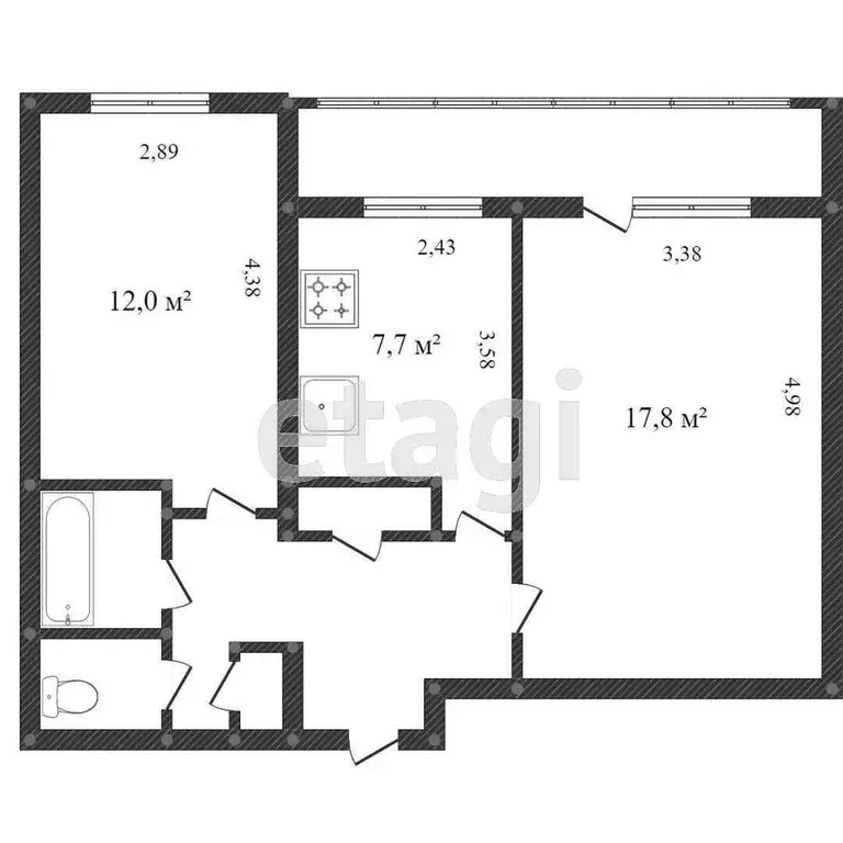 2-комнатная квартира: Калуга, улица Герцена, 6 (49 м) - Фото 0