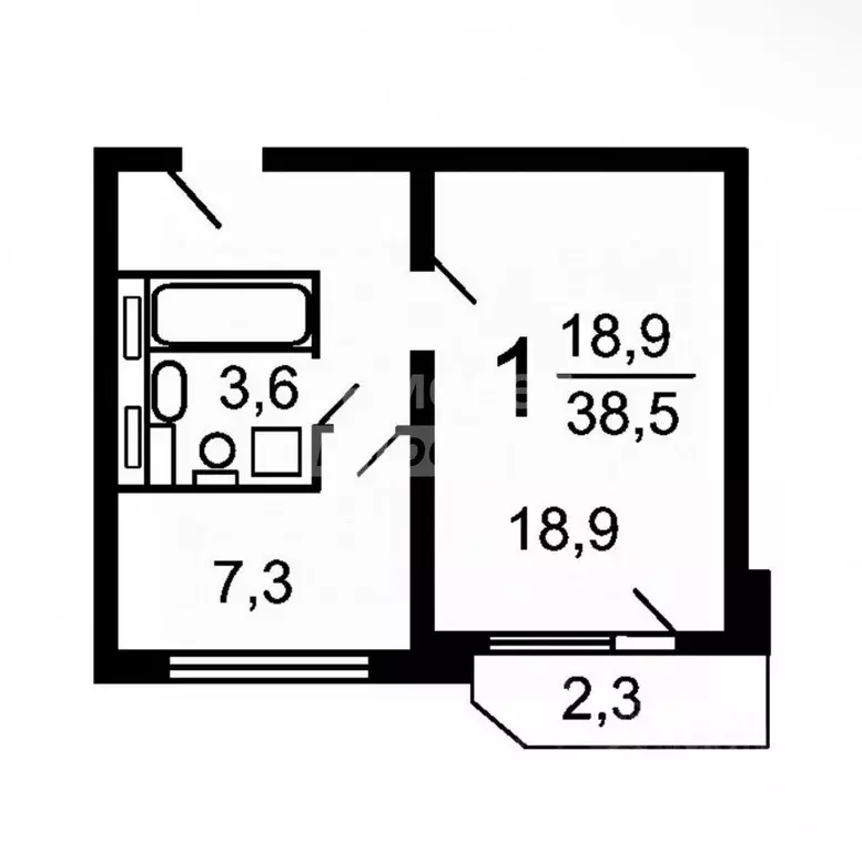 1-к кв. Москва Беловежская ул., 71 (38.0 м) - Фото 1