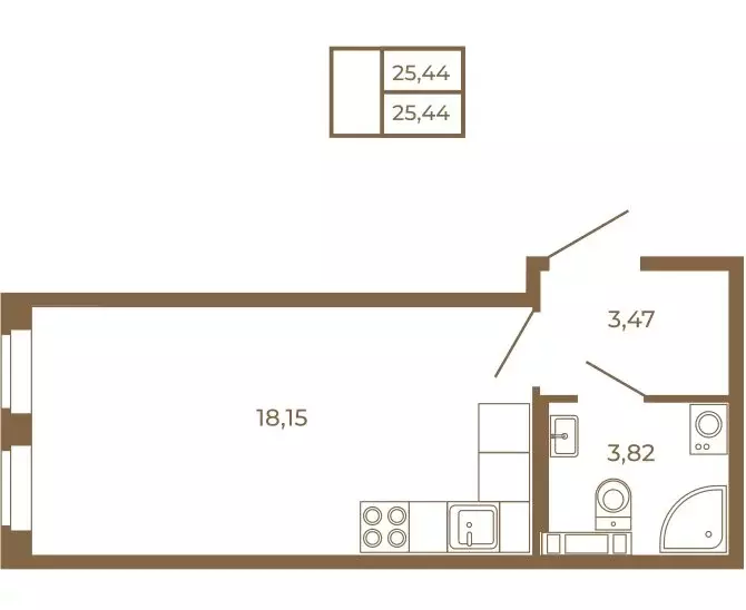 Квартира-студия: Сертолово, ЖК Новая История (25.44 м) - Фото 1