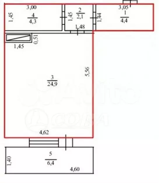 Квартира-студия, 35,7 м, 8/10 эт. - Фото 1