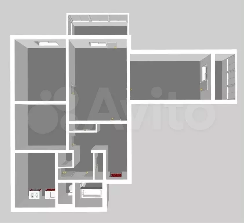4-к. квартира, 80,6 м, 9/9 эт. - Фото 0