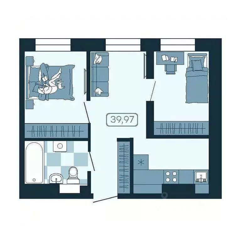 2-к кв. Приморский край, Владивосток ул. Борисенко (39.97 м) - Фото 1