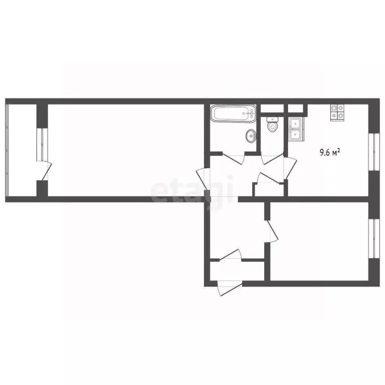 2-к кв. Ямало-Ненецкий АО, Муравленко ул. Муравленко, 31 (51.5 м) - Фото 2