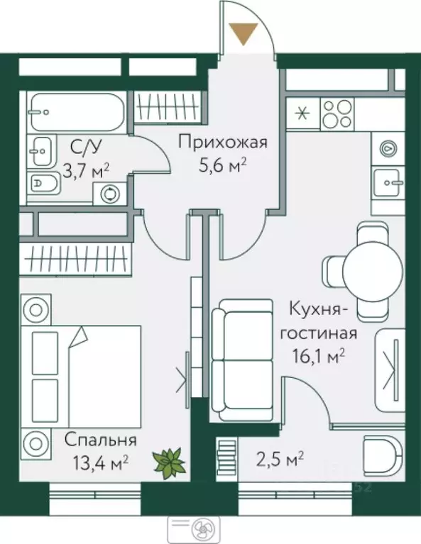 1-к кв. Волгоградская область, Волгоград Новосибирская ул., 74с1 ... - Фото 1