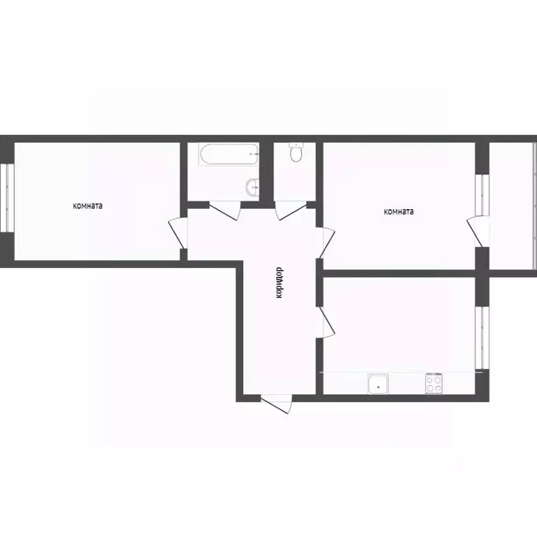 2-к кв. Бурятия, Улан-Удэ 47-й кв-л, ул. Конечная, 10к2 (58.1 м) - Фото 1