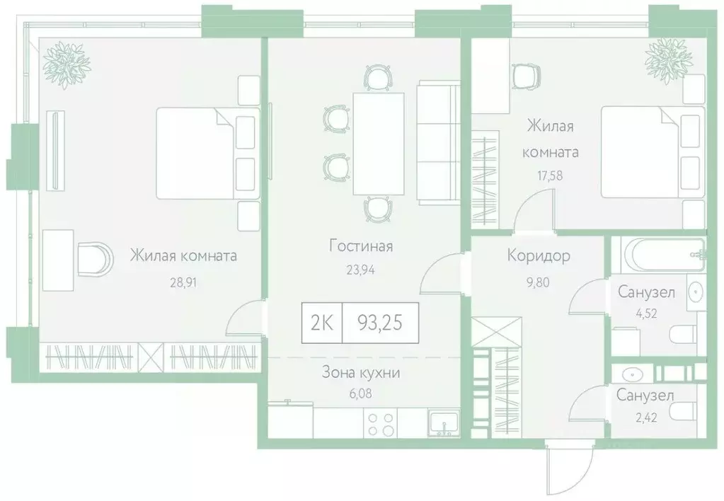 2-к кв. Хабаровский край, Хабаровск Доступный пер., 14 (93.25 м) - Фото 1