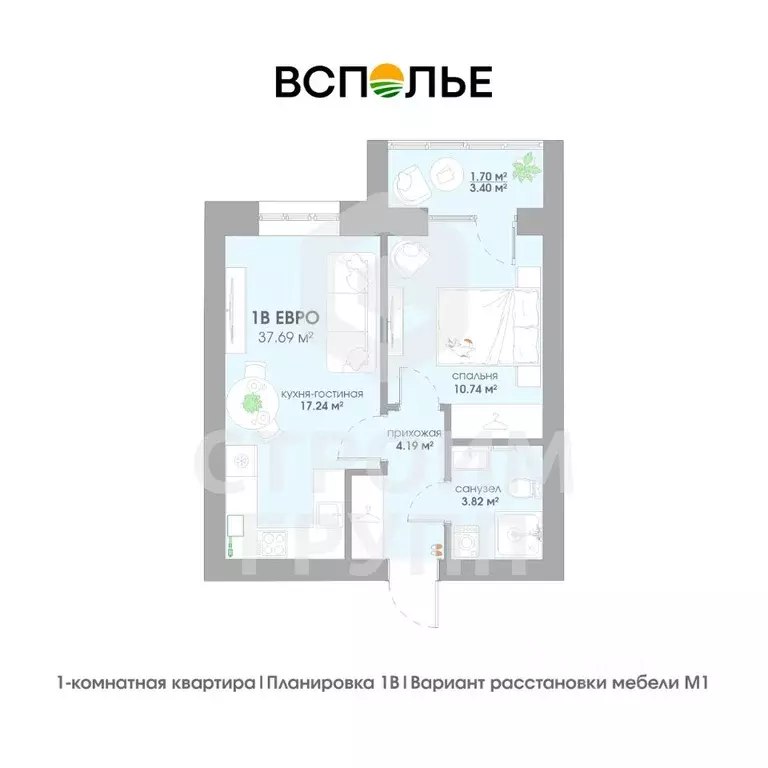 1-к кв. Владимирская область, Суздаль  (37.69 м) - Фото 0