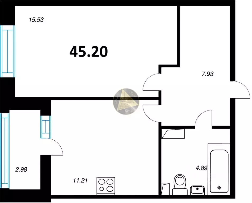 1-к кв. Санкт-Петербург ул. Среднерогатская, 11к2 (45.2 м) - Фото 2