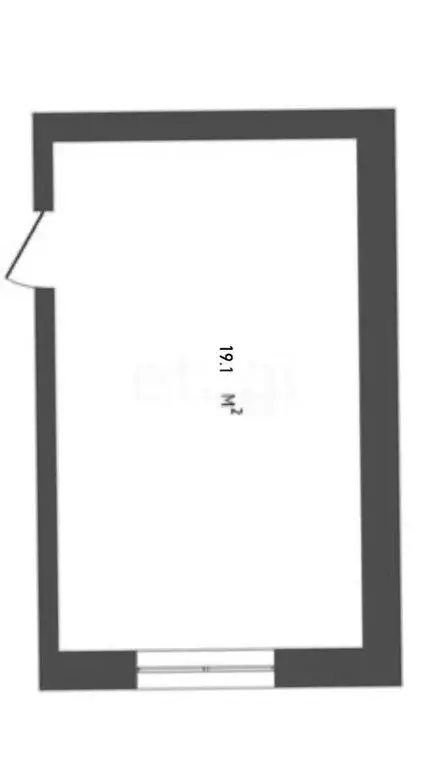 1к в -комнатной квартире (19.1 м) - Фото 1