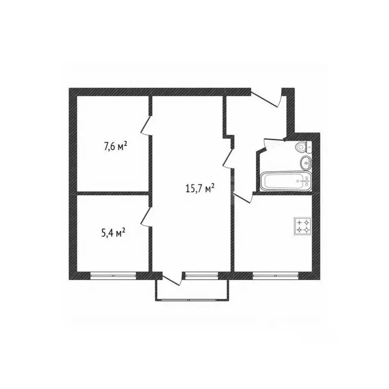 3-к кв. Брянская область, Клинцы Октябрьская ул., 94 (42.5 м) - Фото 2