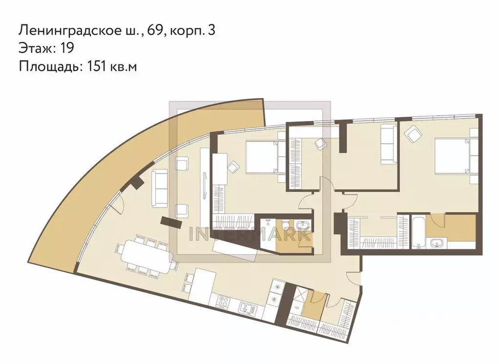 3-к кв. Москва Ленинградское ш., 69к3 (151.0 м) - Фото 2